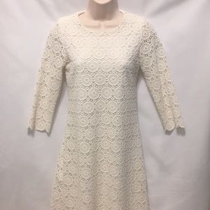 Rare Edition 3/4 Sleeve Ivory Lace Dress
